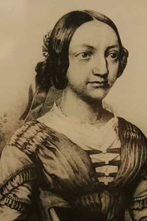 Louise Otto-Peters, lithograph c. 1848