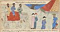 Mahmud of Ghazni receiving Indian elephants as tribute (Majmu al-Tawarikh, Hafiz i-Abru, Herat, 1425)