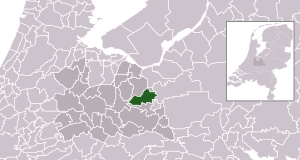 Highlighted position of Leusden in a municipal map of Utrecht