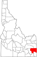 Map of Idaho highlighting Caribou County