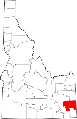Map of Idaho highlighting Caribou County