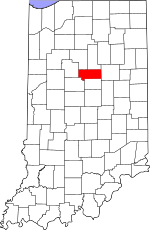 Map of Indiana highlighting Howard County
