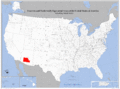 Map of the USA highlighting the Phoenix Metropolitan Area
