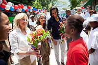 Michelle Obama and Jill Biden in Haiti 2010