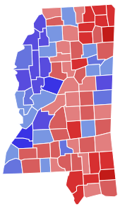 Mississippi Senate Election Results by County, 2020.svg