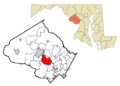 Montgomery County Maryland Incorporated and Unincorporated areas Rockville Highlighted