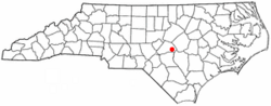 Location of Erwin, North Carolina