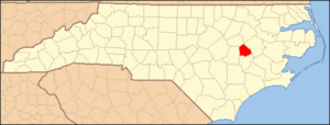 North Carolina Map Highlighting Greene County