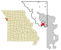 Location of Parkville, Missouri