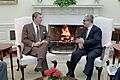 President Ronald Reagan and Tariq Aziz