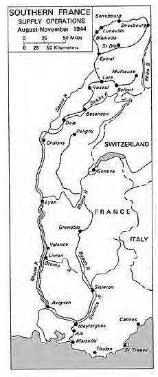 Southern France supply lines