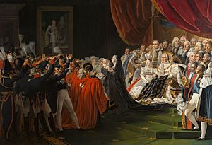 The dowager duchess de Berry presents her son Henri to the French court and royal family