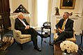 Vice President Cheney Talks with Rex Tillerson of Exxon Mobil Corporation in His West Wing Office