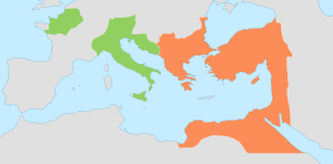 Western and Eastern Roman Empires 476AD-es