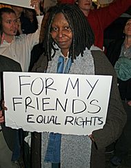Whoopi Goldberg New York City No on Proposition 8 protest