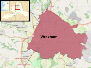 Wrexham built-up area map 2021