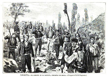 1875-11-30, La Ilustración Española y Americana, Cataluña, El somatén en la montaña, cercanías de Berga