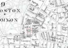 1886 Park Theatre Boston map byBromley BPL 12259 detail