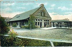 1909 Postcard of Allston Depot