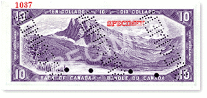 1954 10 dollar specimen