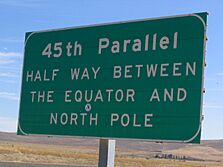 45th parallel sign - Baker County, Oregon