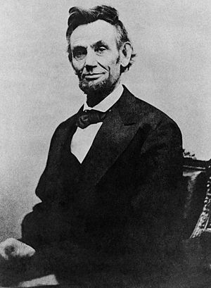 Abraham Lincoln half length seated, April 10, 1865