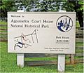 Appomattox park white sign