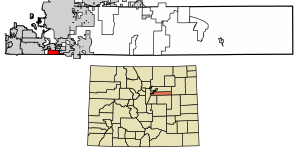 Location of the Dove Valley CDP in Arapahoe County, Colorado.