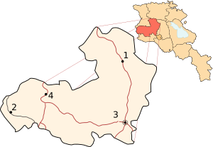 Location of Aragatsotn within Armenia