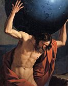 Atlas holding up the celestial globe - Guercino (1646)