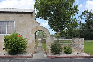 Bunnell Coquina City Hall - Front with Arches and Sidewalk - SW View