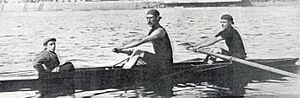Carlos Deltour (G.) et Antoine Védrenne (D.), du Rowing Club de Castillon, champions d'Europe et de France en 1899