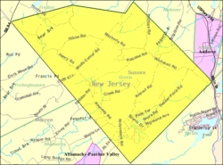 Census Bureau map of Green Township, New Jersey