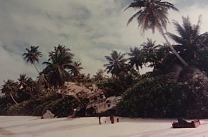 Consolidated PBY Catalina wreck on Diego Garcia 1982