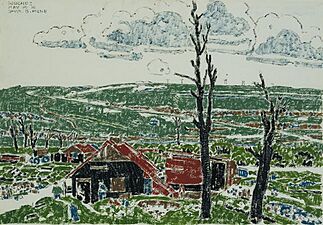 David Milne - Vimy Ridge from Souchez, Estaminet among the Ruins