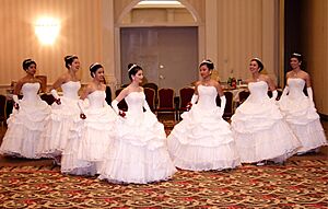 Debutantes having a dress rehearsal, February 2009