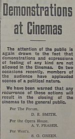 Demonstrations at Cinemas August 1941 Jersey