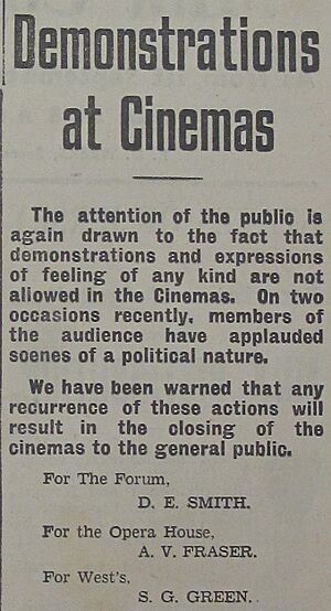 Demonstrations at Cinemas August 1941 Jersey