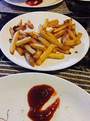 French fries with ketchup