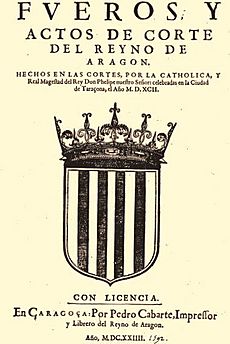 Fueros y Actos de las Cortes de Tarazona de 1592