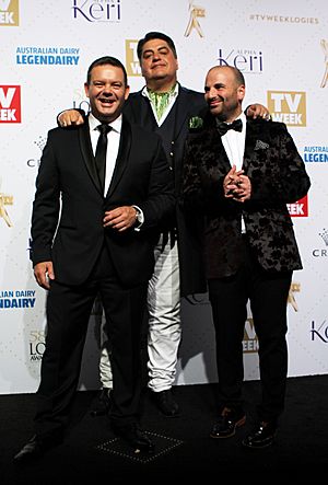 George Calombaris, Matt Preston and Gary Mehigan 2016 TV Week Logie Awards (26907450025)
