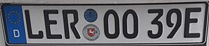 German electric car license plate