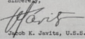 Jacob Javits Signature