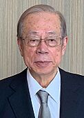 Joseph Young and Former PM Yasuo Fukuda 2021 (cropped)