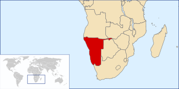 Location of South-West Africa