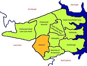 Map Willoughby Artarmon