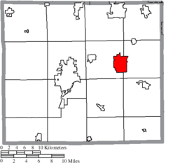 Location of Orrville in Wayne County