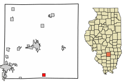 Location of Kell in Marion County, Illinois.