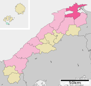 Location of Matsue in Shimane