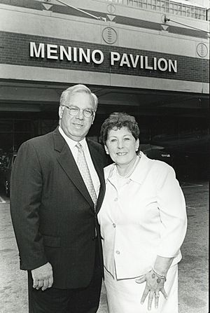 Mayor Thomas M. and Angela Menino in front of the Menino Pavilion at Boston Medical Center (15649593196)